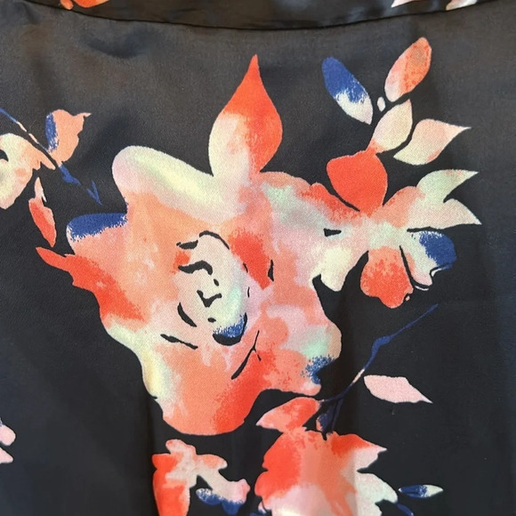 Laundry by Shelli Segal Women’s 4 Navy Pink Floral A line Summer 90’s Midi Skirt - Picture 5 of 8